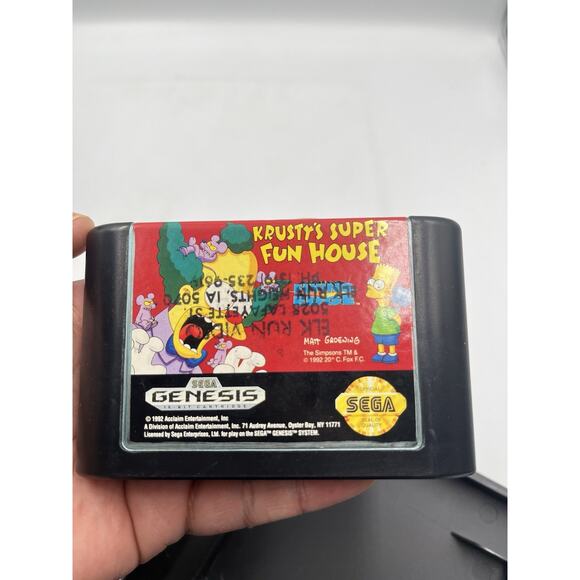 Krusty's Super Fun House (Sega Genesis, 1992) Authentic Game With Case/box - Picture 5 of 8